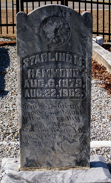 Grave stone for Starling Hammond